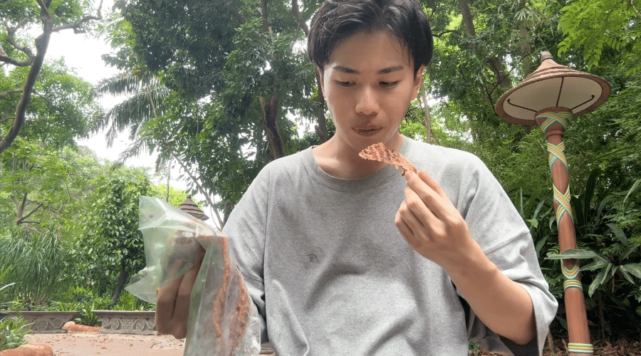 香港の屋台で売っているイカ